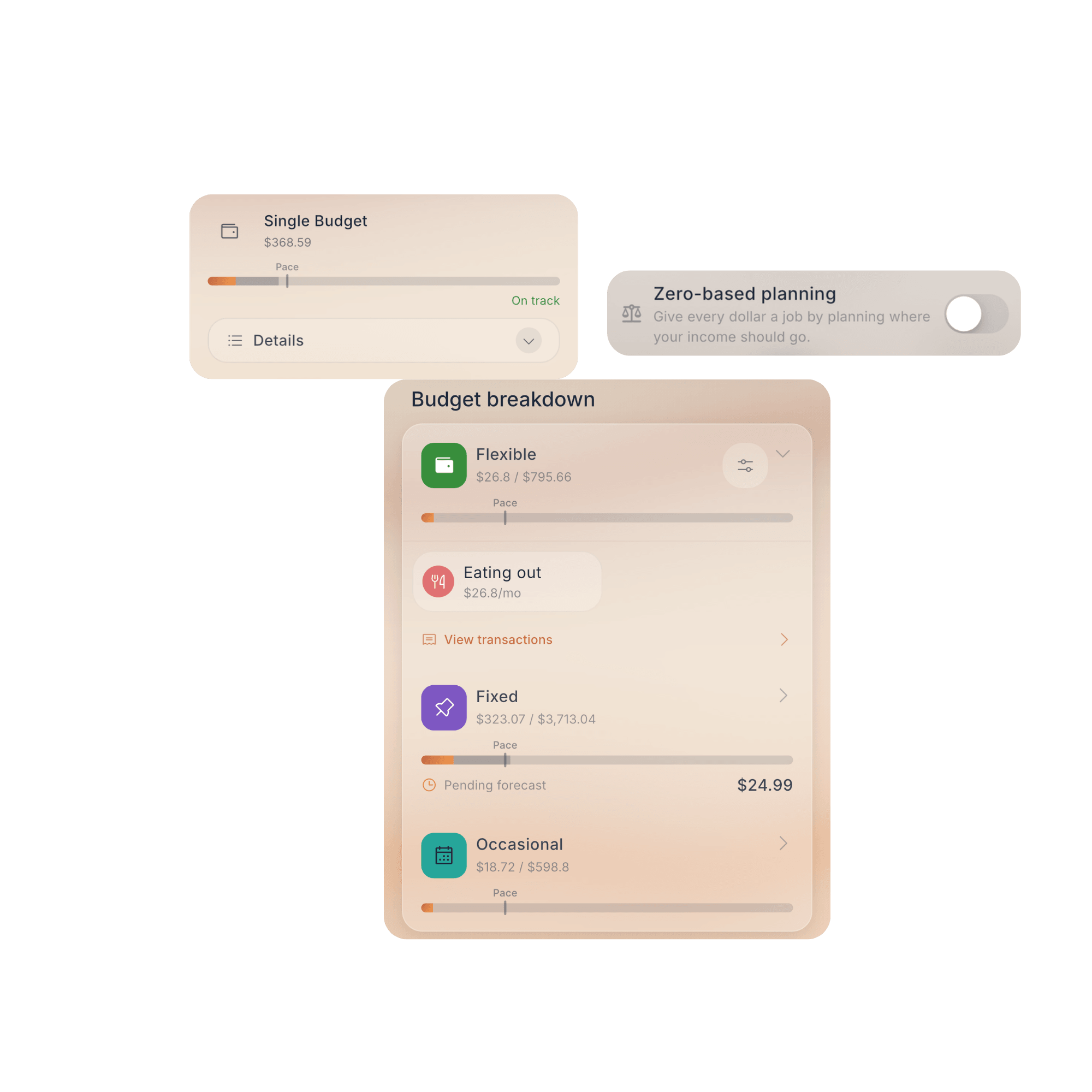 Fireball single and flexible budget modes with zero-based planning options